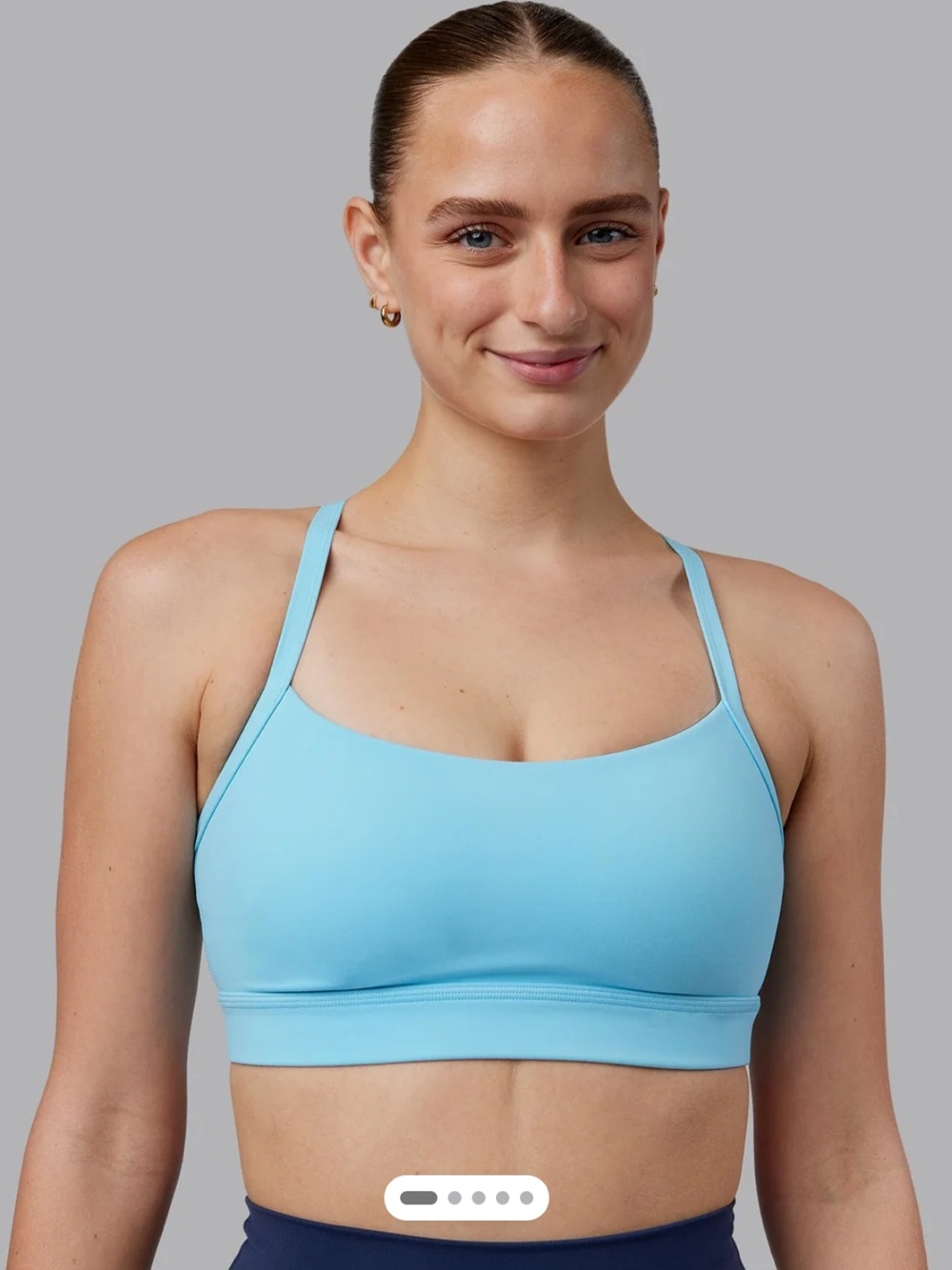 LSKD Light Blue Momentum Sports Bra